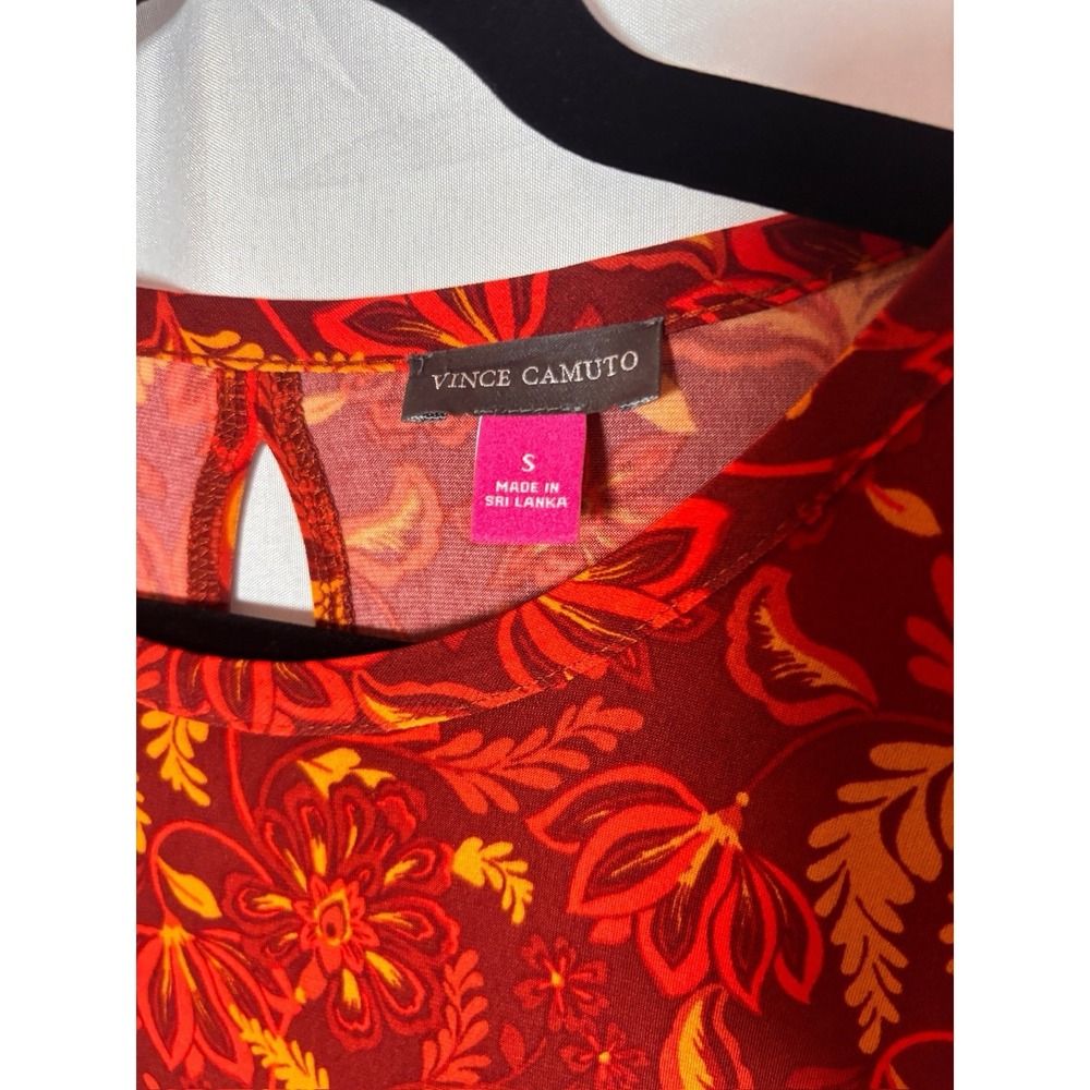 Vince Camuto Womens Rust‎ Floral Sleeveless Keyhole Back Maxi Dress Small - Picture 3 of 4